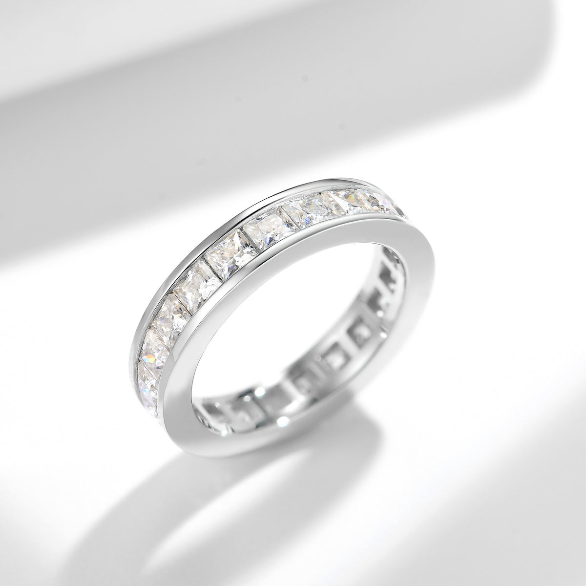 Princess Cut Moissanite Ring, S925 18K Gold-Plated Unisex Wedding Promise Ring product image