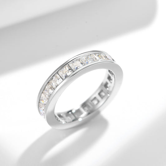 Princess Cut Moissanite Ring, S925 18K Gold-Plated Unisex Wedding Promise Ring alternate product image