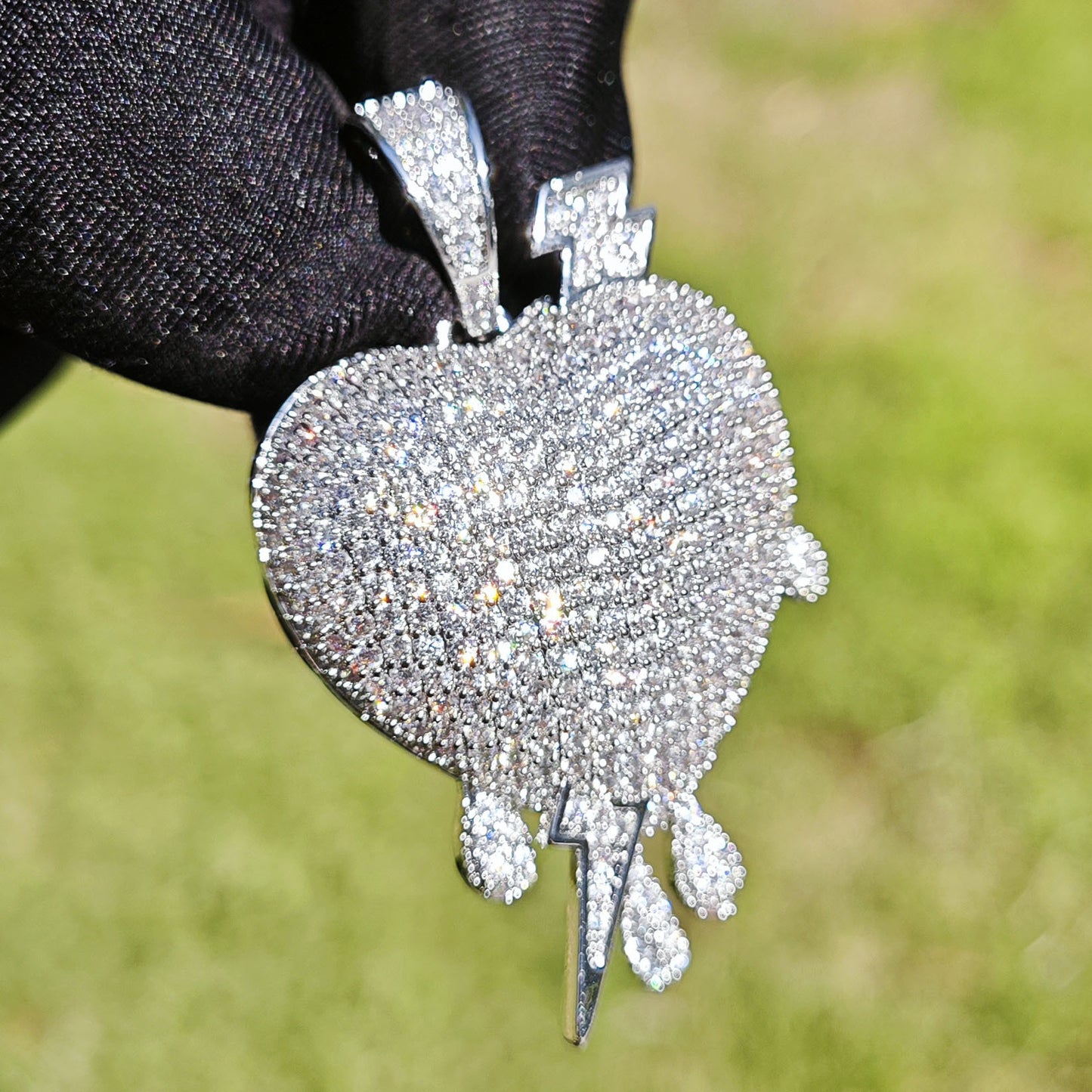 Iced Out Heart Pendant Necklace