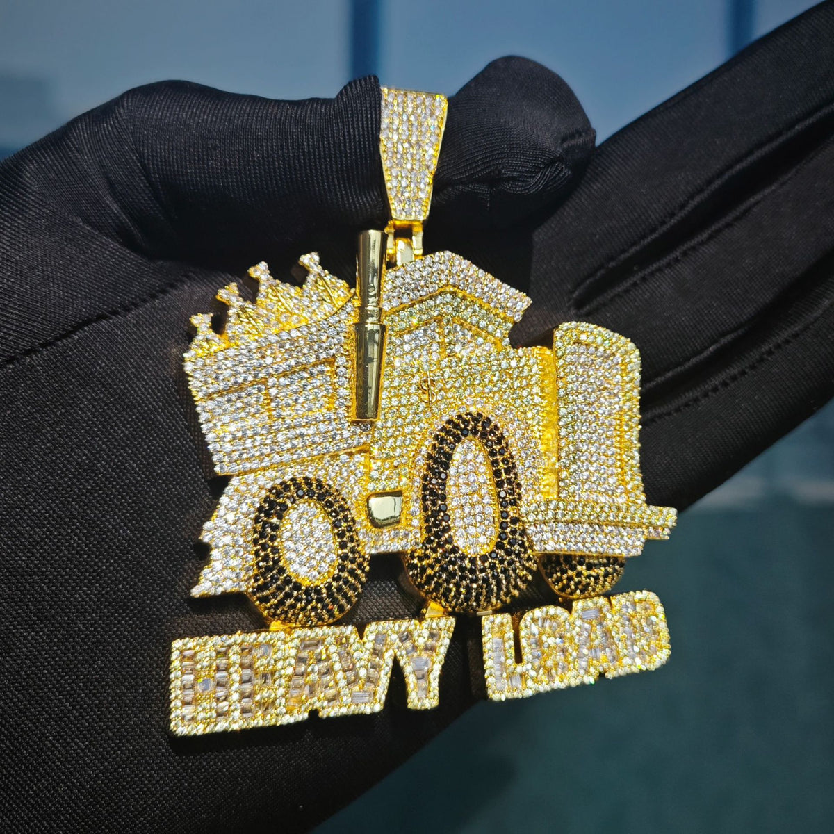 Iced Out Dump Truck Pendant Necklace for Men product image