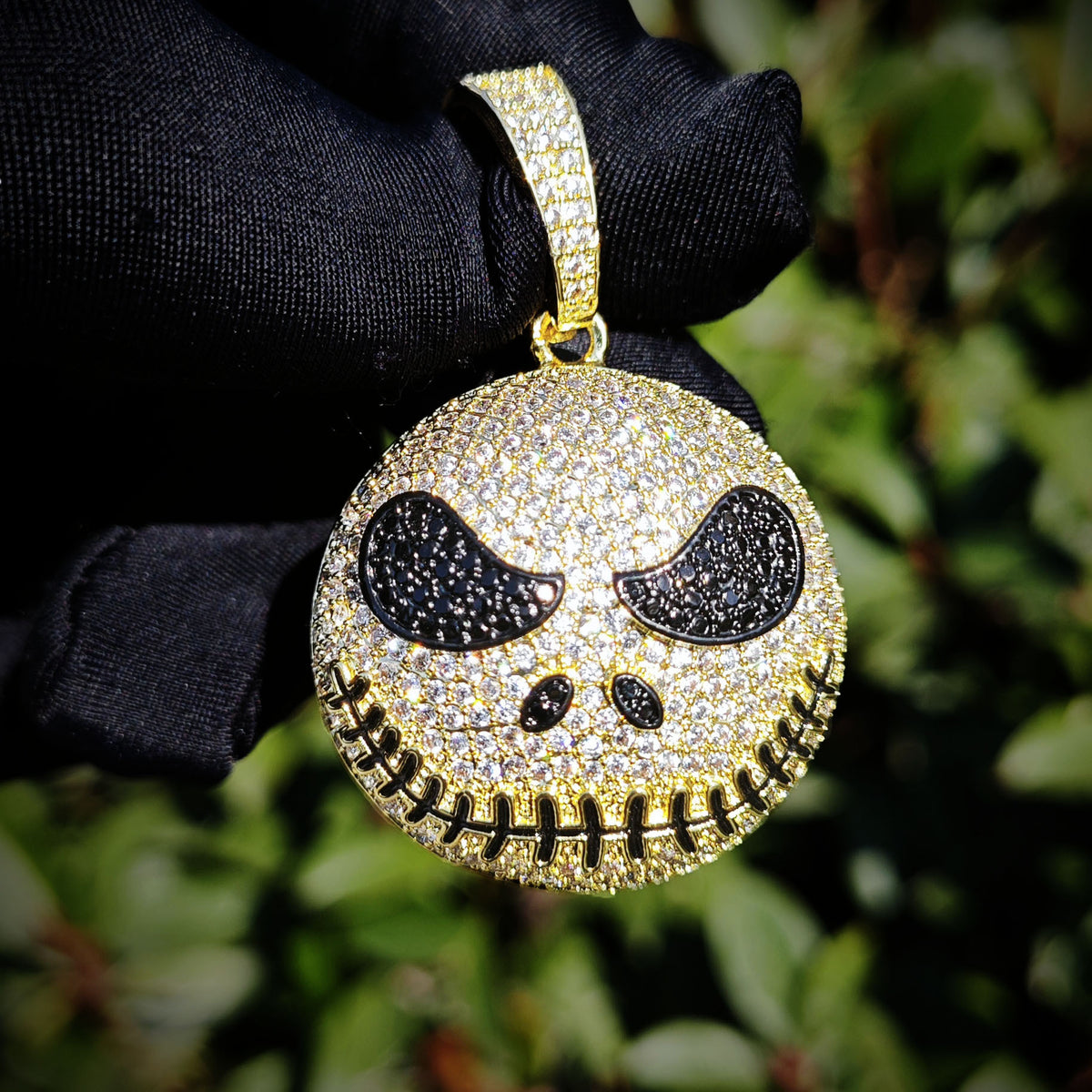 Iced Out Skull Face Pendant Necklace Unisex Hip Hop Statement Chain product image