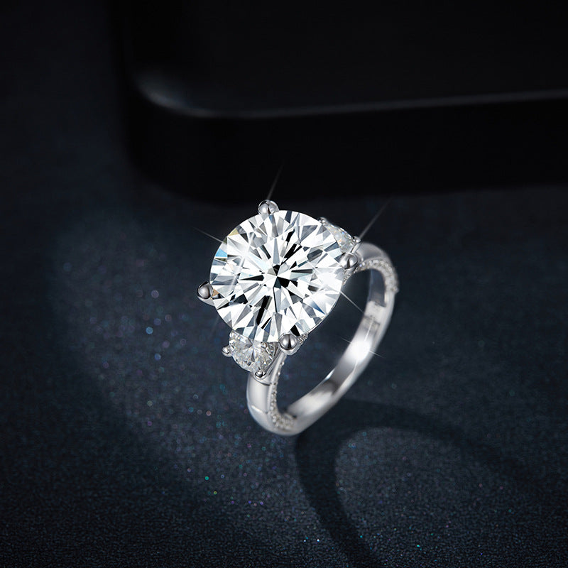 Round Moissanite Ring for Women, 13mm Statement Engagement Ring product image