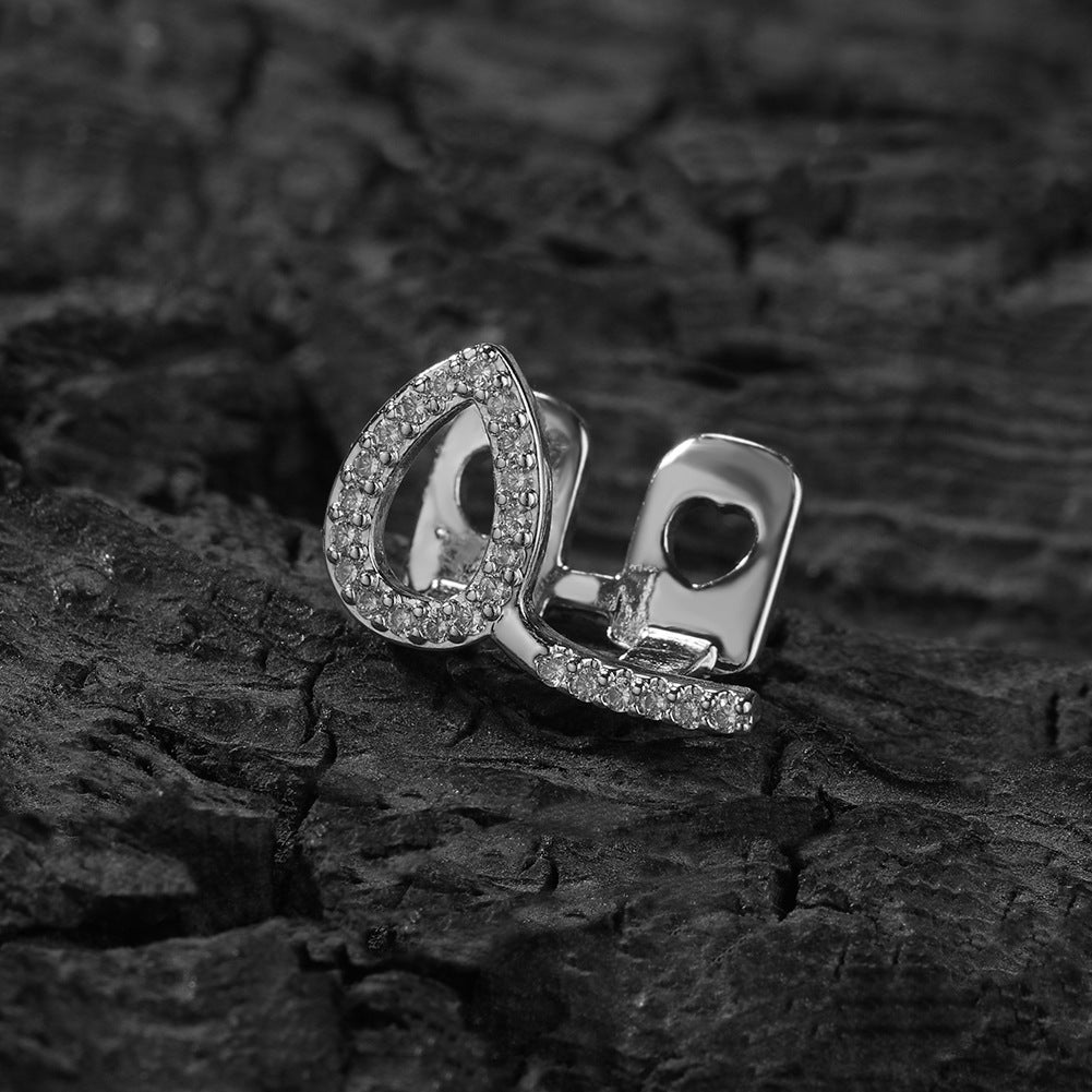 Hip Hop Iced Open Grillz Tooth Ring in Gold or Silver Color for Women and Men