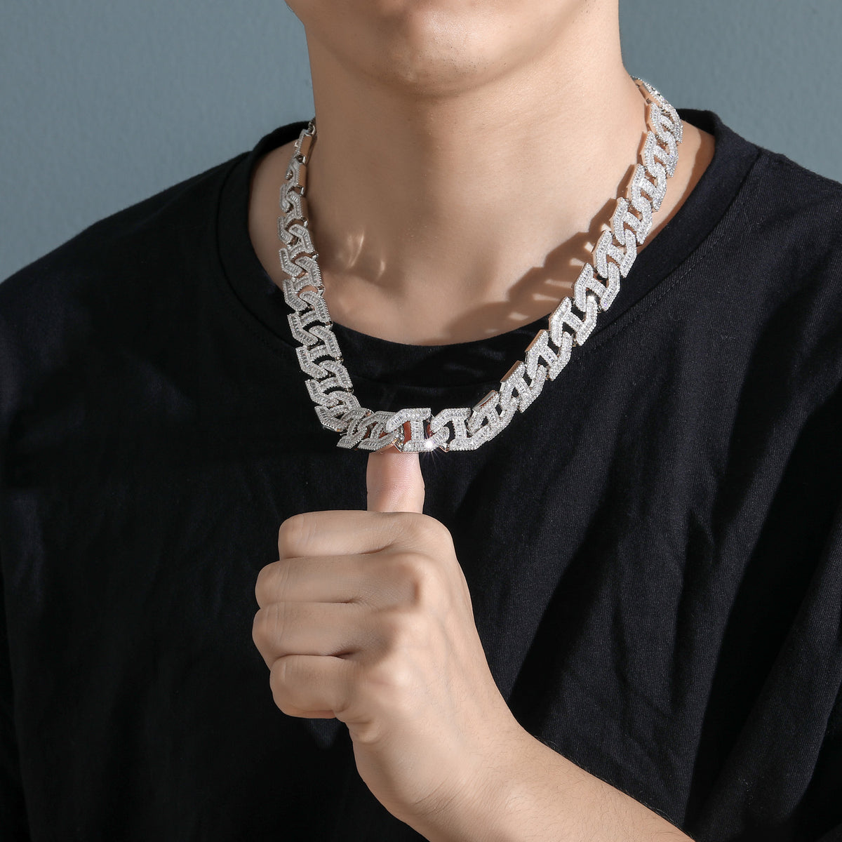 Hip Hop Fashion Cubic Zirconia Necklace for Men product image
