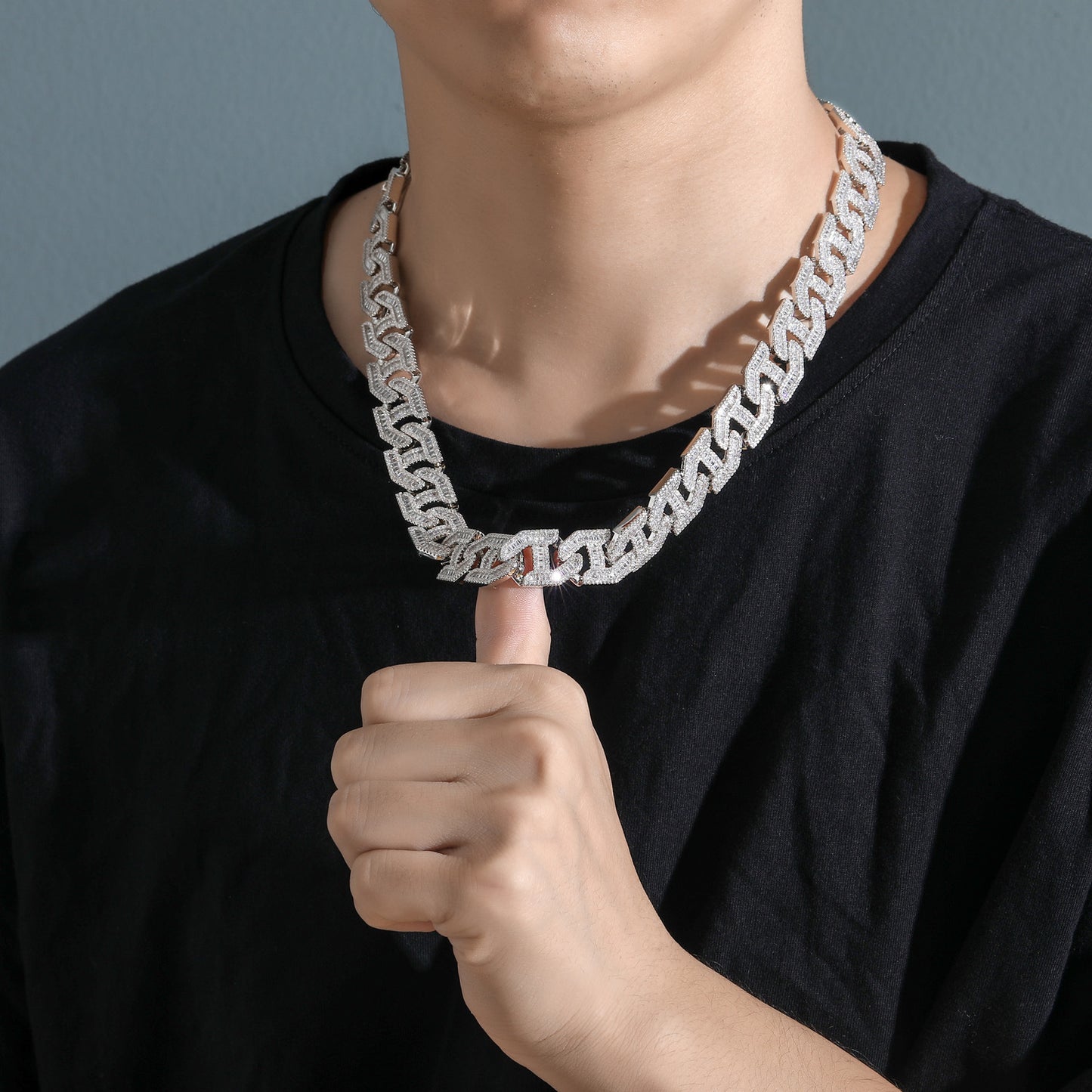 Hip Hop Fashion Cubic Zirconia Necklace for Men