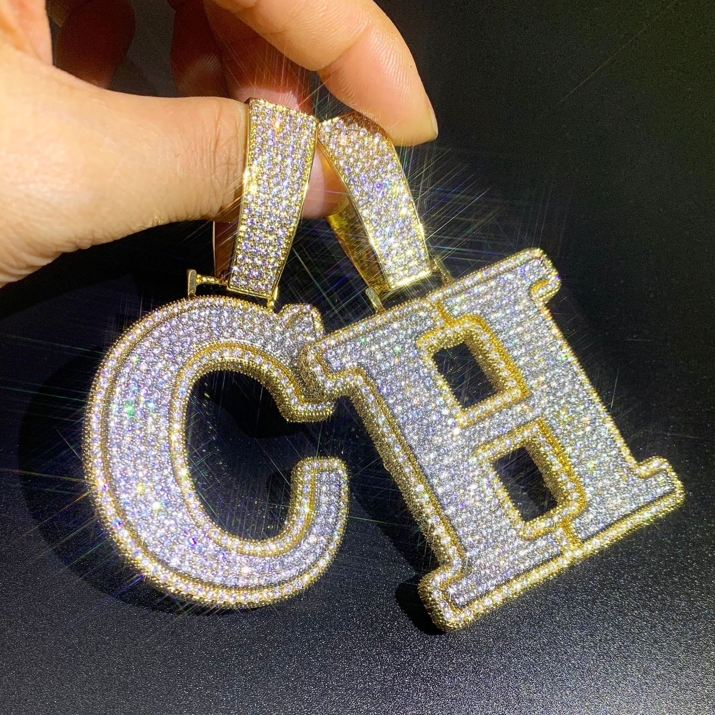 Iced Out Copper Letter Pendant Necklace product image