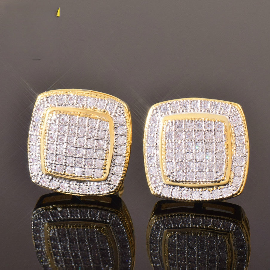 Iced Out Square Stud Earrings