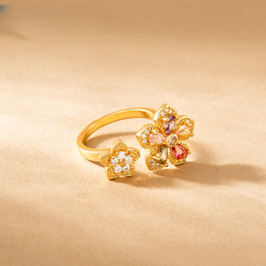 Floral Open Ring for Women alternate product image