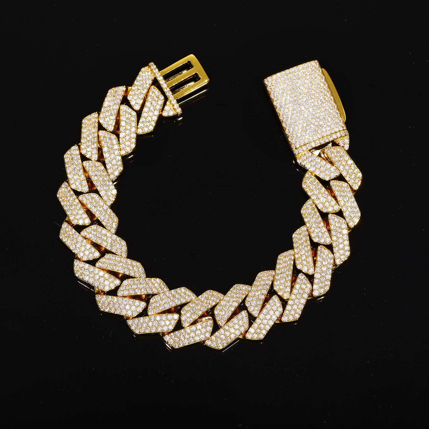 Iced Out Moissanite Diamond Shape Cuban Link Bracelet for Men and Women product image