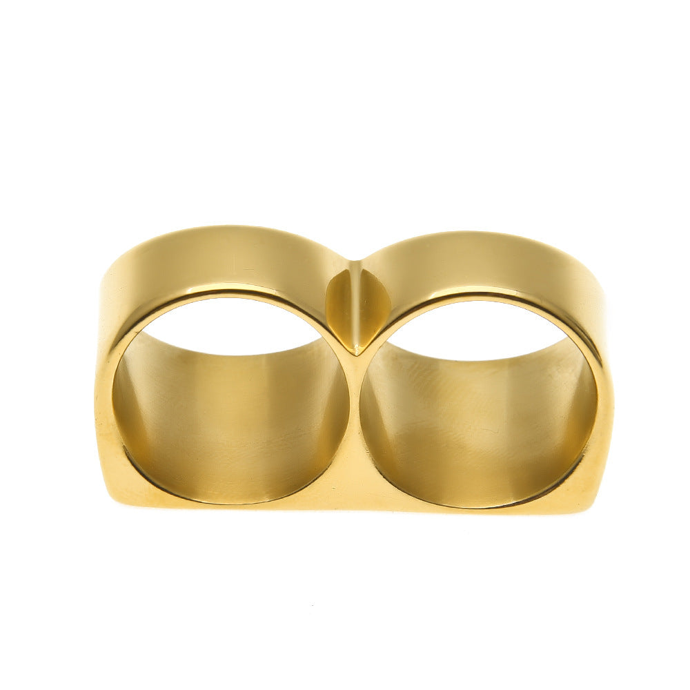 Unisex Minimalist Oval Stainless Steel Ring in Gold or Silver