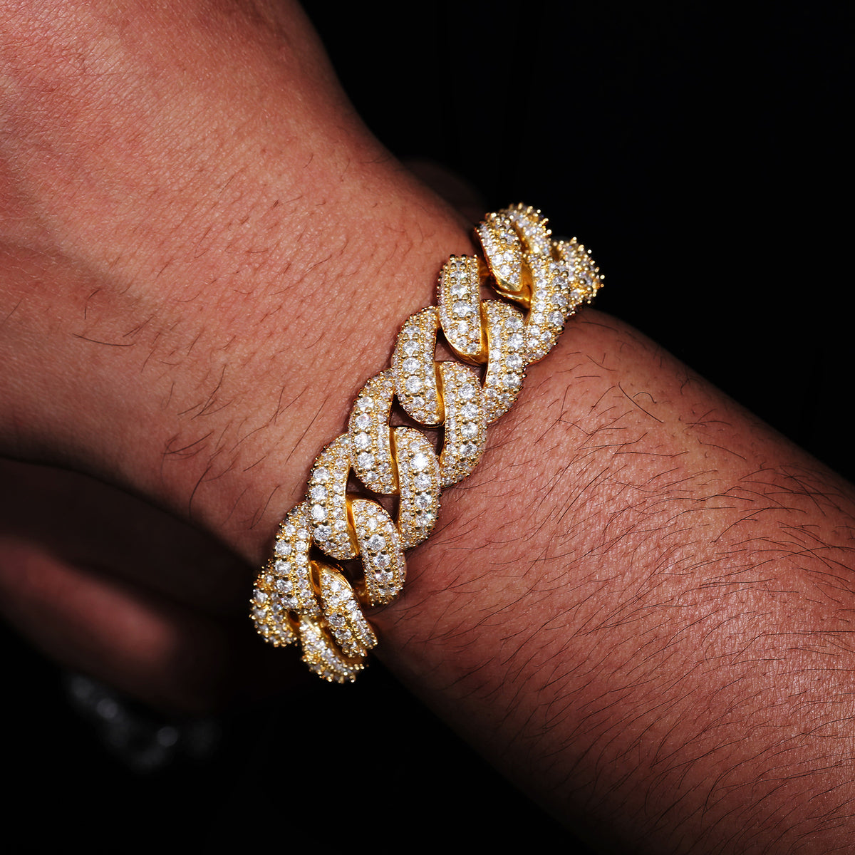 Pavé Cuban Link Bracelet, Unisex Hip Hop Bracelet, 15mm/18mm, Box Clasp product image