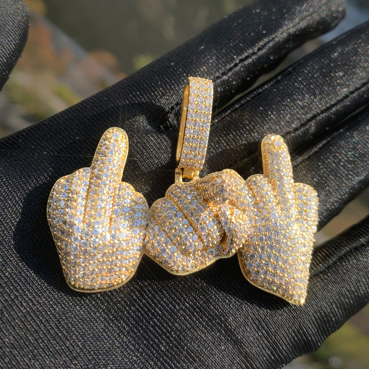 Iced Out Gesture Pendant Necklace product image