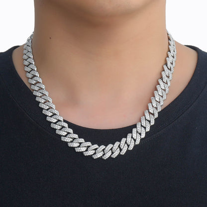 Hip Hop Diamond Shape Cuban Link Cubic Zirconia Bracelet for Men