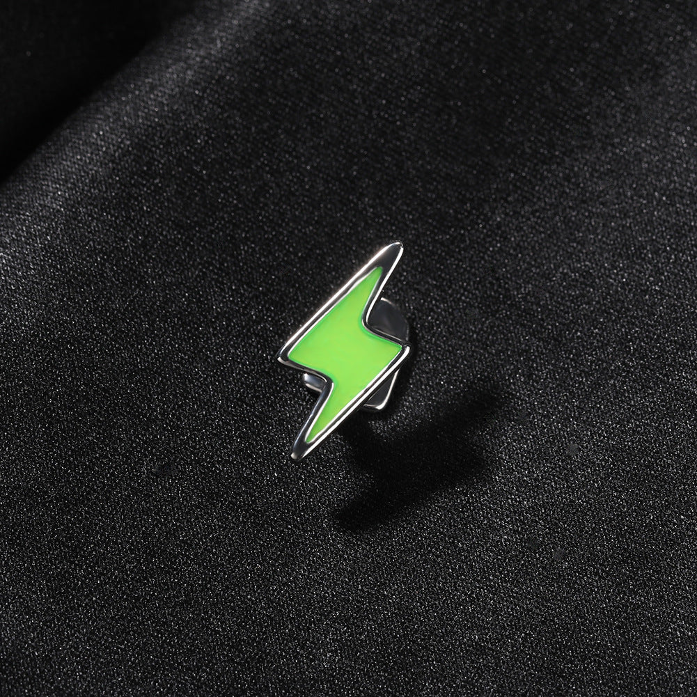 Lightning Bolt Stud Earrings for Women in Silver Green or Silver Red
