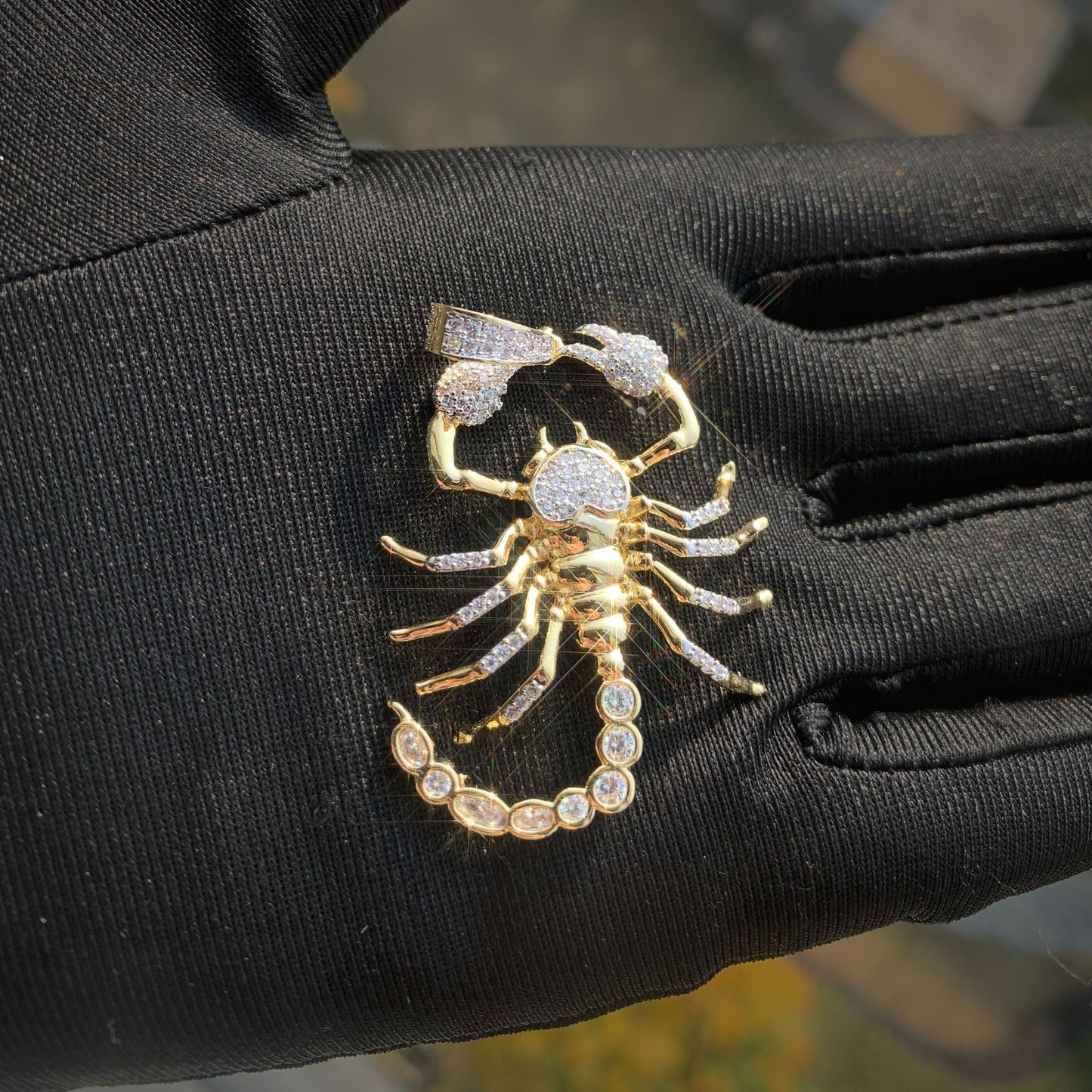 Unisex Iced Out Scorpio Pendant Necklace