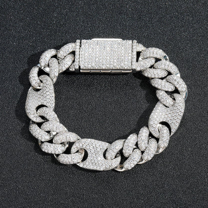 Hip Hop Heart Cubic Zirconia Bracelet for Men and Women