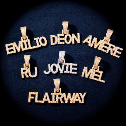 Unisex Iced Out Letter Name Necklace