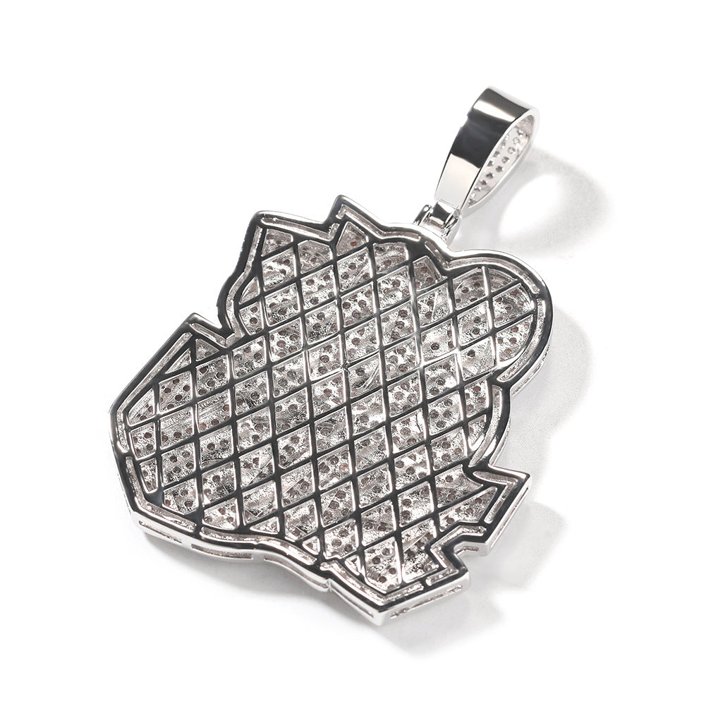 Iced Out English Letter Pendant Necklace for Men - Hip Hop Statement Chain in Silver Tone or Rose Silver Tone, 24 Inch Rope Chain