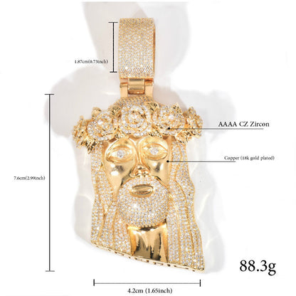 Iced Out Portrait Pendant Necklace