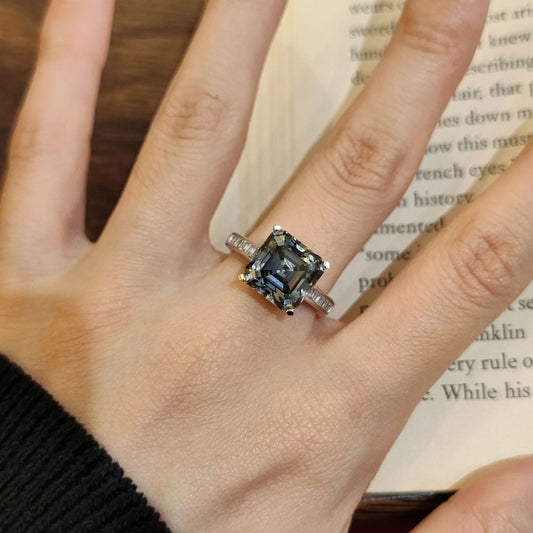 5 Carat Asscher Cut Moissanite Ring, S925 Sterling Silver product image
