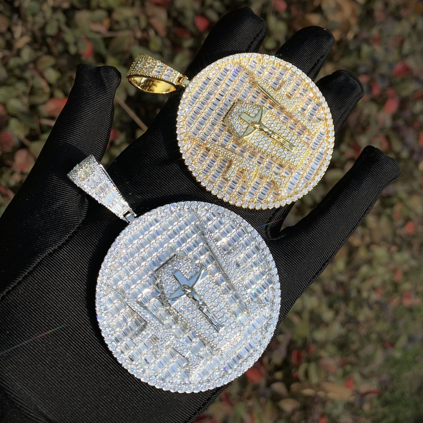 Iced Out Round Pendant Necklace