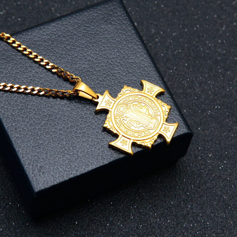 Gold Plated Barber Scissors & Comb Pendant Necklace with 24 Inch Cuban Chain product image