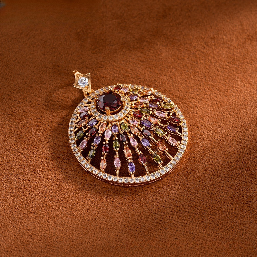 Exotic Sunburst Pendant Necklace for Women
