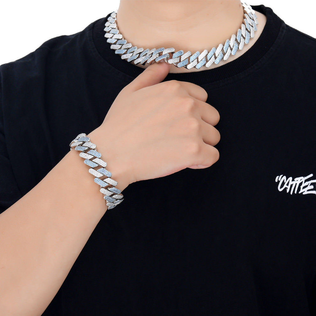 Hip Hop Light Luxury Cuban Link Cubic Zirconia Necklace for Men
