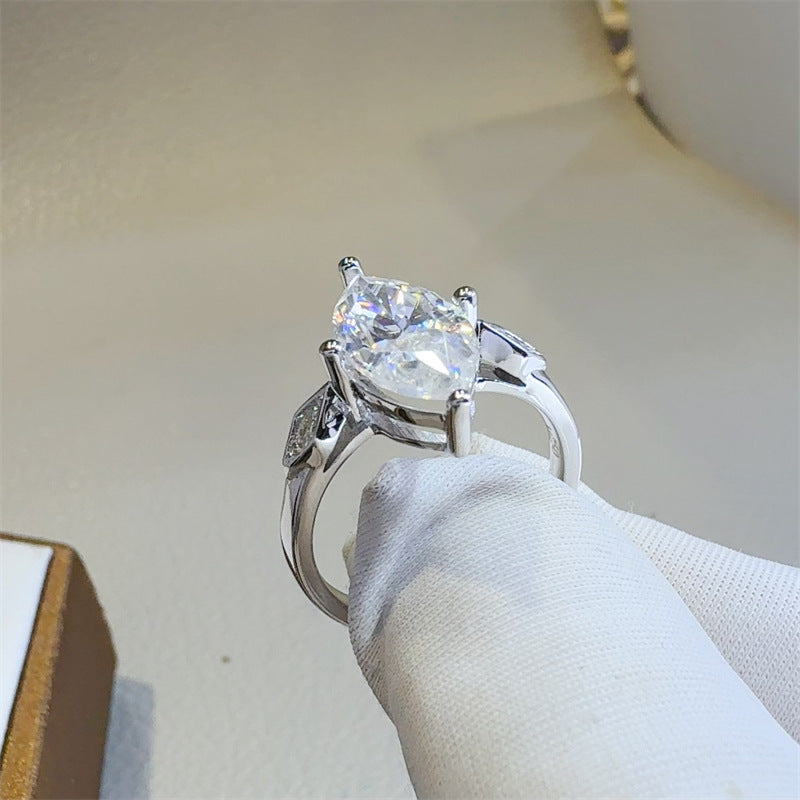 Marquise Moissanite Ring for Women, Geometric Solitaire Engagement Style Ring, 2 Carat or 3 Carat product image