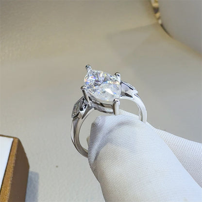 Marquise Moissanite Ring for Women, Geometric Solitaire Engagement Style Ring, 2 Carat or 3 Carat