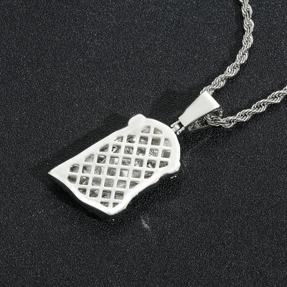 Hip Hop Vintage Fashion Cubic Zirconia Pendant Necklace for Men and Women