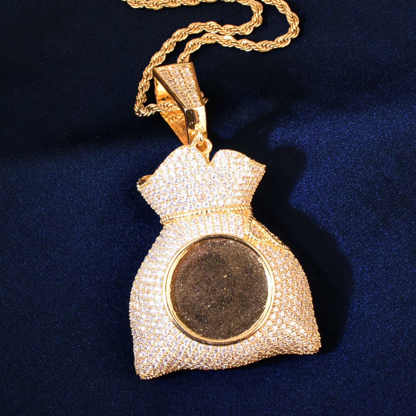 Unisex Hip Hop Money Bag Photo Necklace