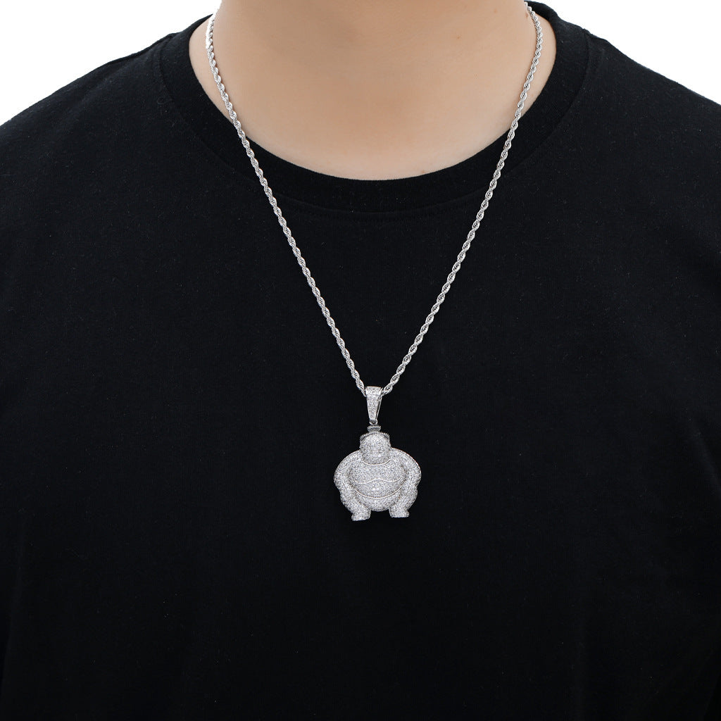 Hip Hop Fashion Cubic Zirconia Pendant Necklace for Men and Women