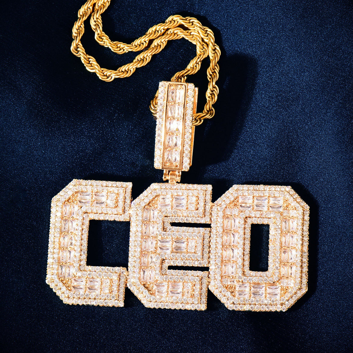 Unisex Iced Out CEO Letter Pendant Necklace product image
