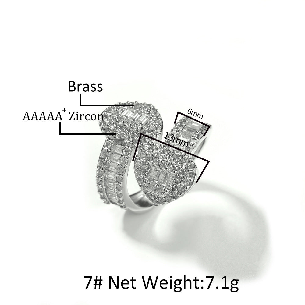 Men’s Heart Shape Crystal Ring – Gold Plated & Silver Plated Statement Band, European American Style