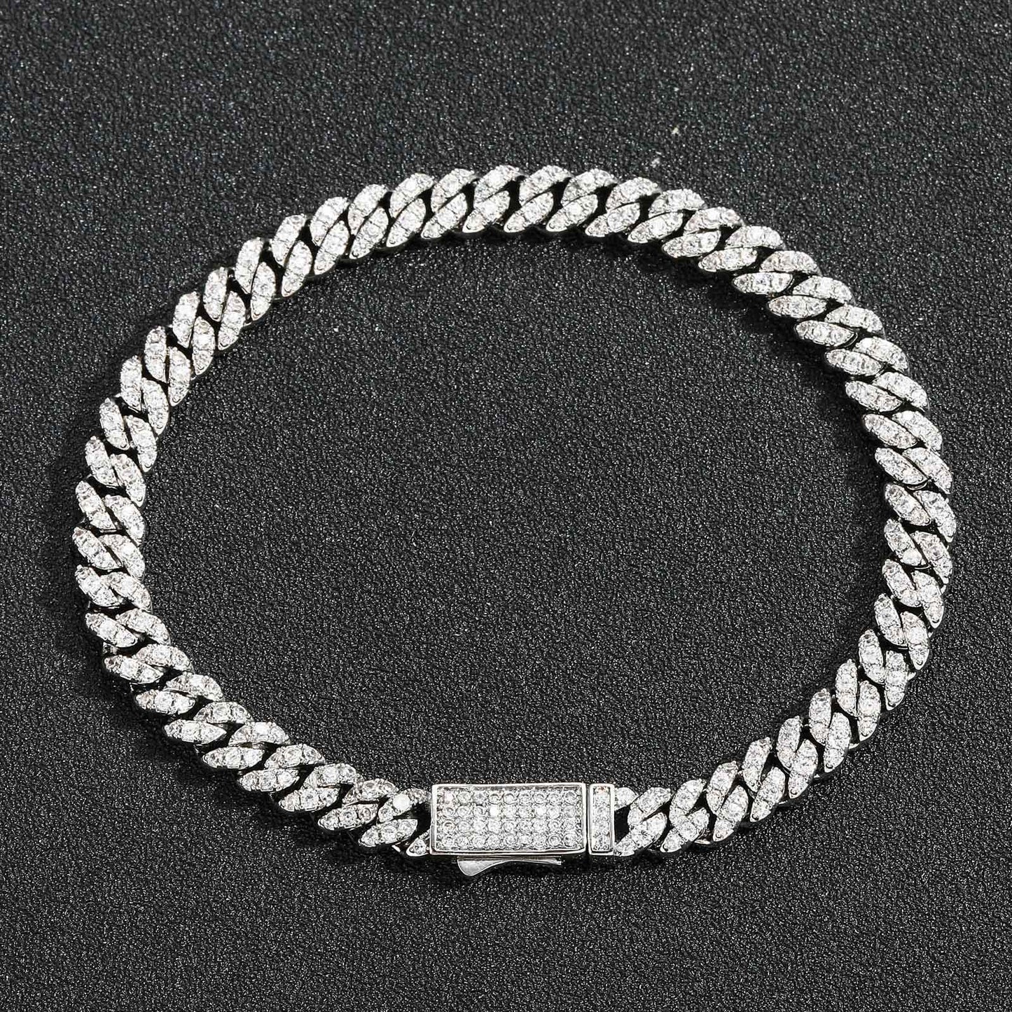 Hip Hop Minimalist Cuban Link Cubic Zirconia Bracelet for Men