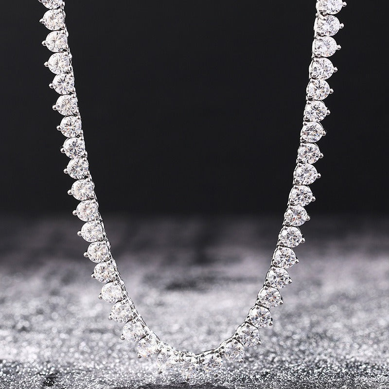 Unisex Iced Out Tennis Chain Necklace with Round Cubic Zirconia, Hip Hop Streetwear Chain product image
