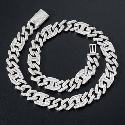 Hip Hop Diamond Shape Cuban Link Copper Necklace for Men