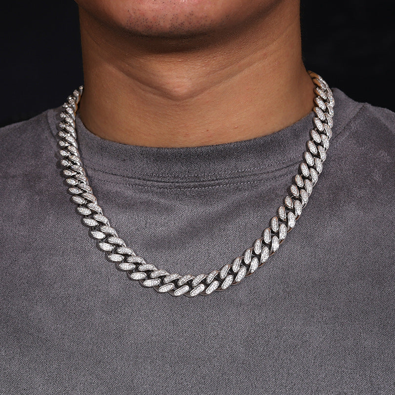 12mm Cubic Zirconia Cuban Link Chain Necklace Bracelet product image