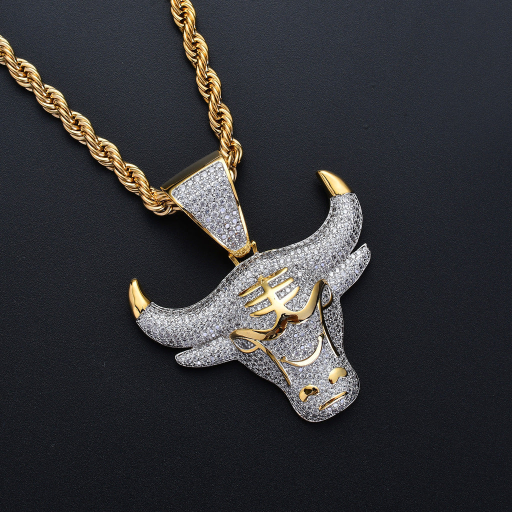 Hip Hop Fashion Cubic Zirconia Pendant Necklace for Men and Women