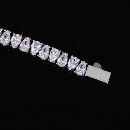 6 mm Pear CZ Tennis Copper Necklace or Bracelet - CHA393