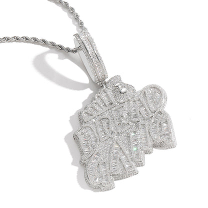 Hip Hop Minimalist Cross Tennis Chain Cubic Zirconia Pendant Necklace for Men and Women