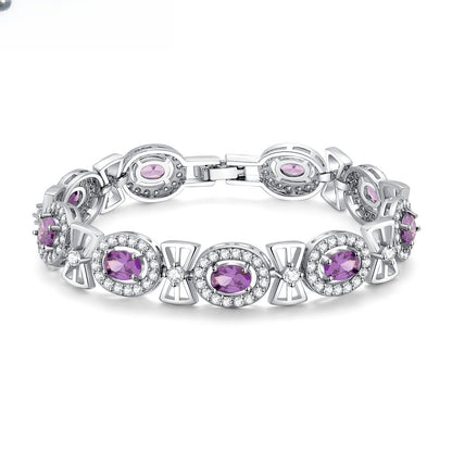 Bow Oval Gemstone Bracelet for Women