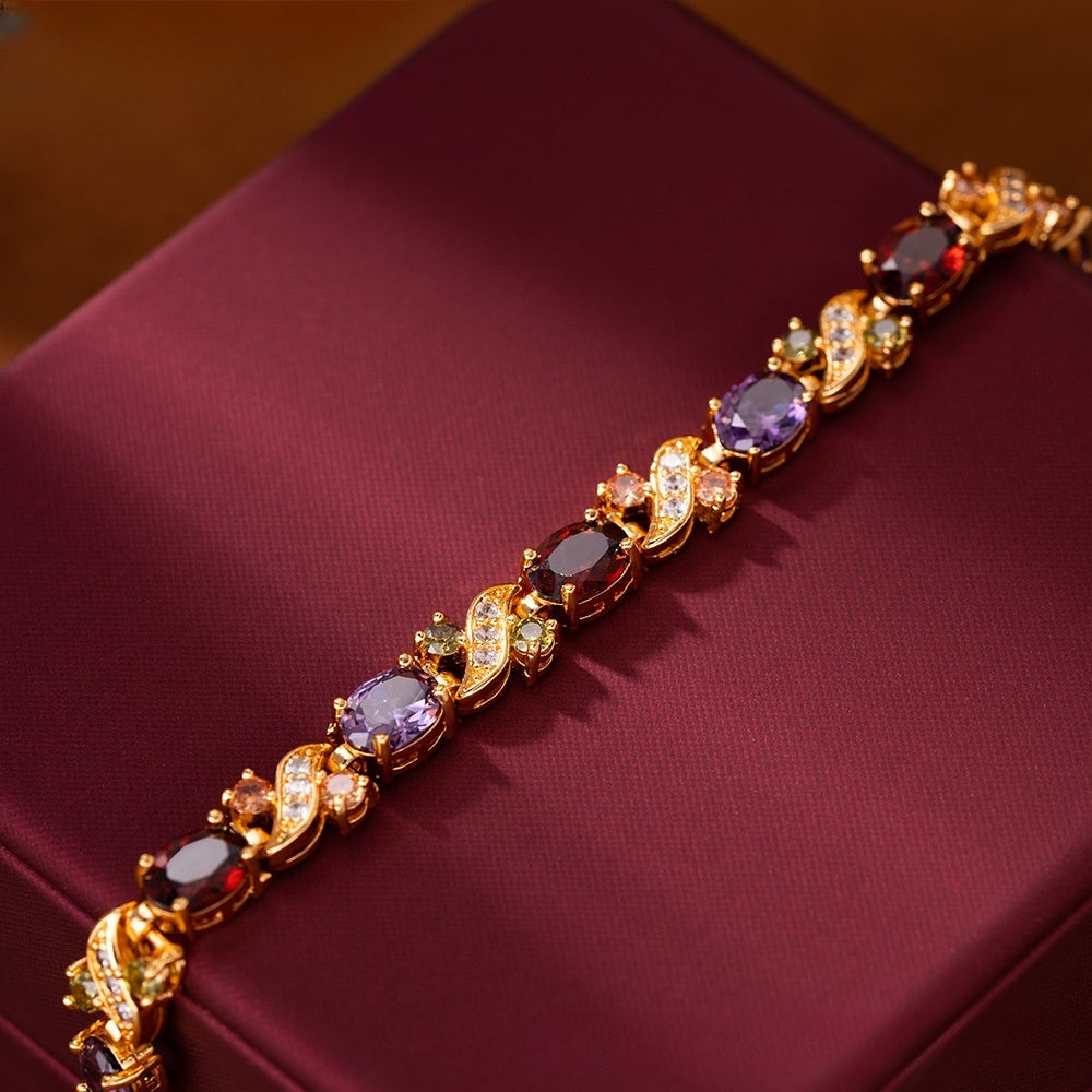 Twist Link Gemstone Bracelet for Women