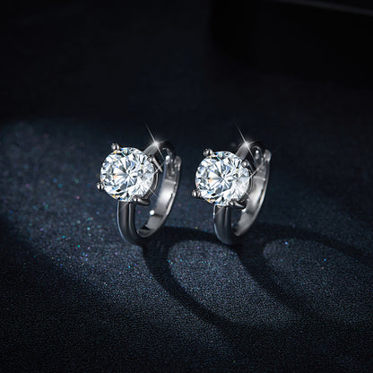 Round Cut Four-Prong Stud Earrings for Women, Everyday Pierced Jewelry