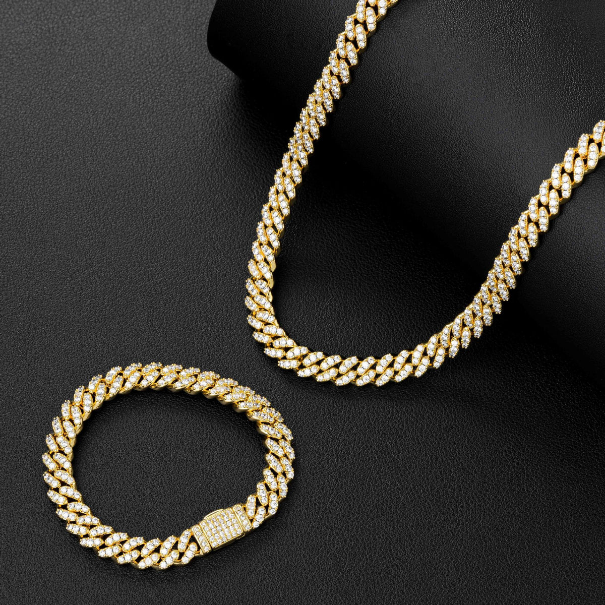 8MM Iced Out Cuban Link Chain Bracelet or Necklace, Zirconia, Unisex product image