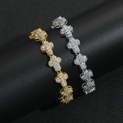 Hip Hop Light Luxury Fashion Cubic Zirconia Bracelet for Men and Women