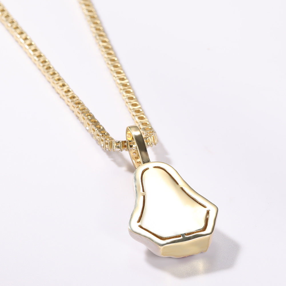 Men’s Hip Hop Enamel Jesus Pendant Necklace with Twisted Stainless Steel Chain, Gold Tone & White