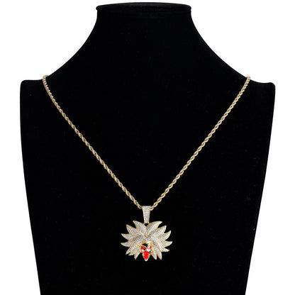 Hip Hop Dragon Cubic Zirconia Pendant Necklace for Men and Women