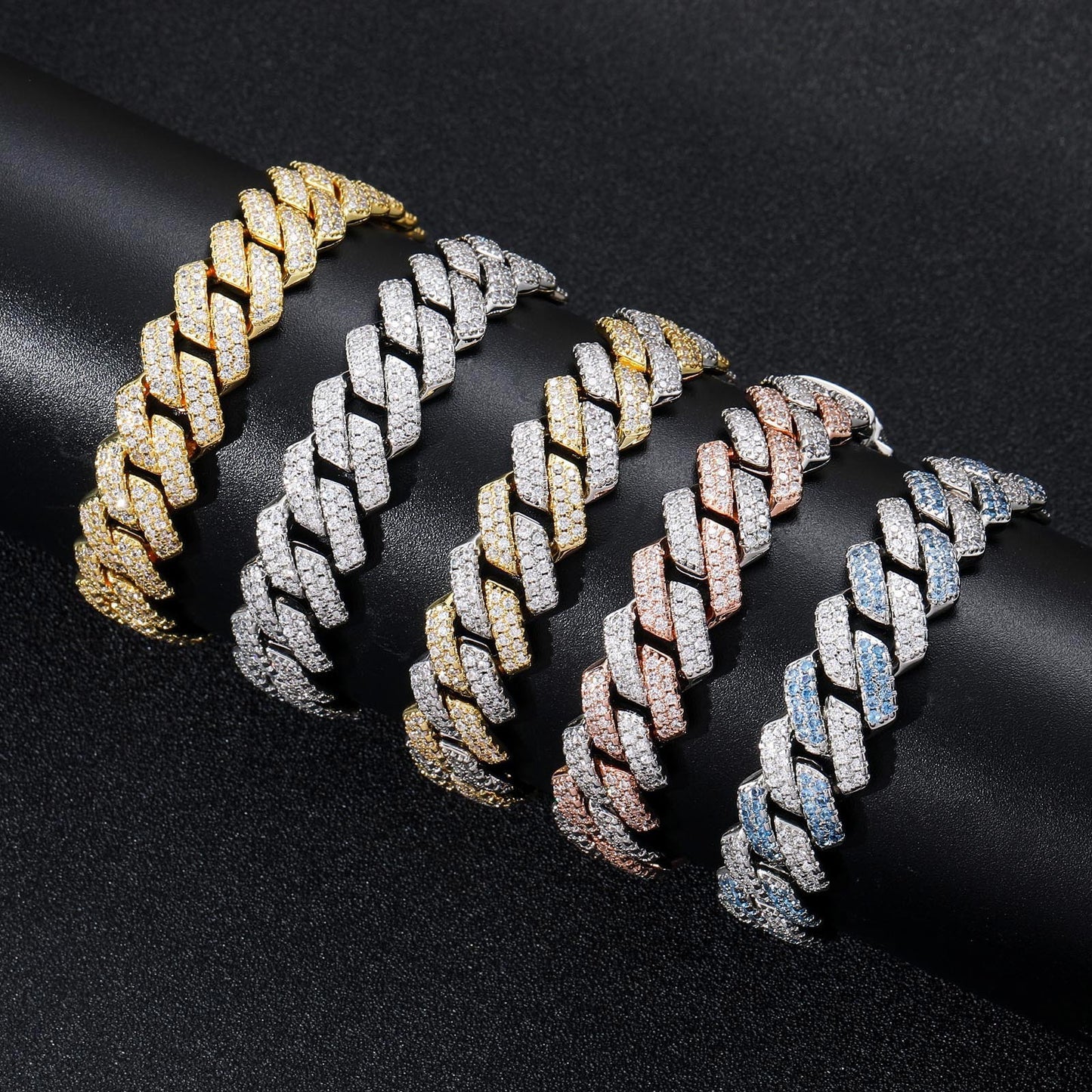 Hip Hop Cuban Link Cubic Zirconia Bracelet for Men